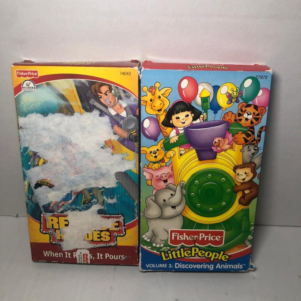 Little People VHS Lot Of 2 Discovering Animals & When It Rains, It Pours